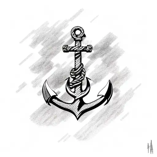 Anchor With Crossing Rifles