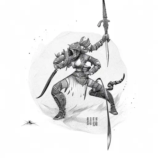 A Female Warrior On The Tail Of A Scorpion