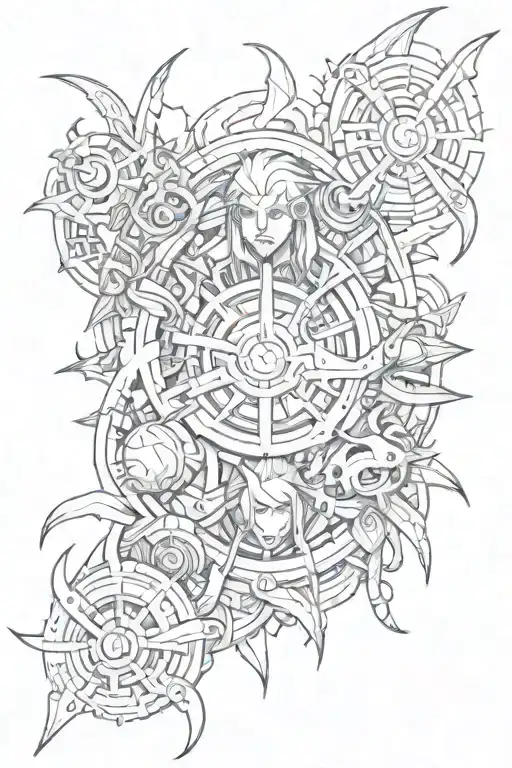 Combine Elements From World Of Warcraft And Naruto Into A Unique Gaming-inspired Tattoo Design