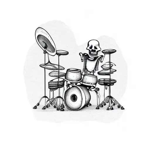 Skeleton Playing The Drums