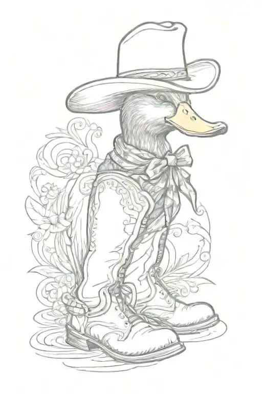 Duck Wearing Cowboy Boot