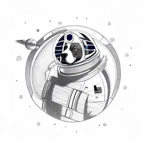 Me And My Dog In A Spaceship Looking At The Moon