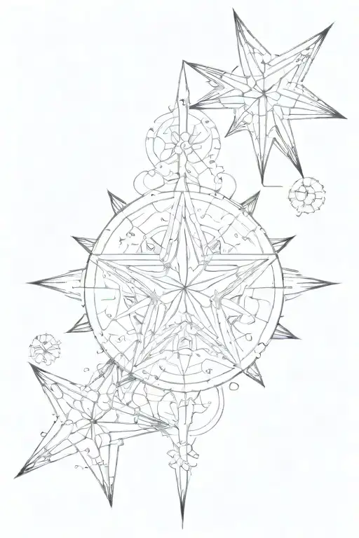 Star And Unalome Symbol