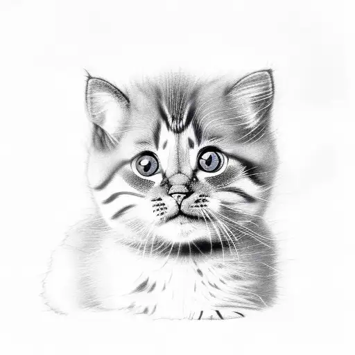 Baby Cat Big Eyes Cute Head Findlinge