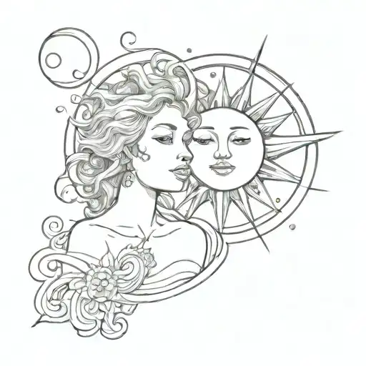 A Sun On One Shoulder And A Moon On The Other Shoulder Simple