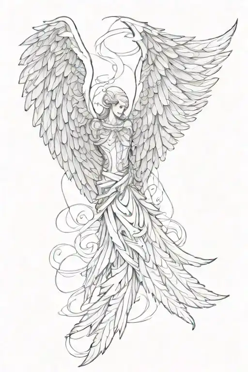 Aggressive Angel Wings Spread Wide