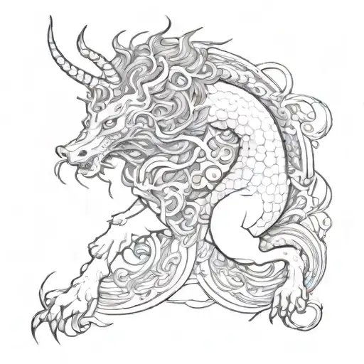 A Mythical Creature Inspired By Japanese Mythology And Music Elements