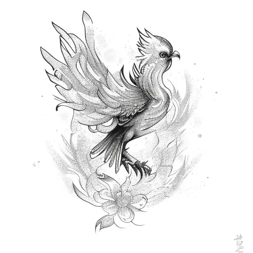 Phoenix Blooming From Flower