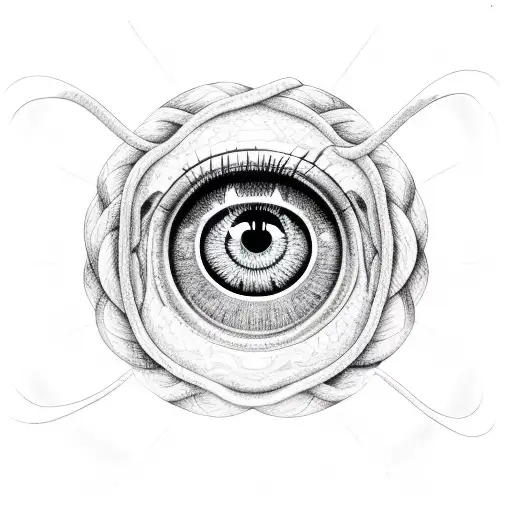 Eye With Snake Going Around Rose