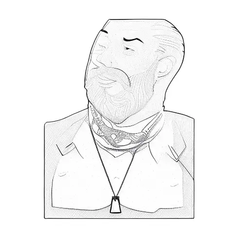 A Man Wearing A Necklace