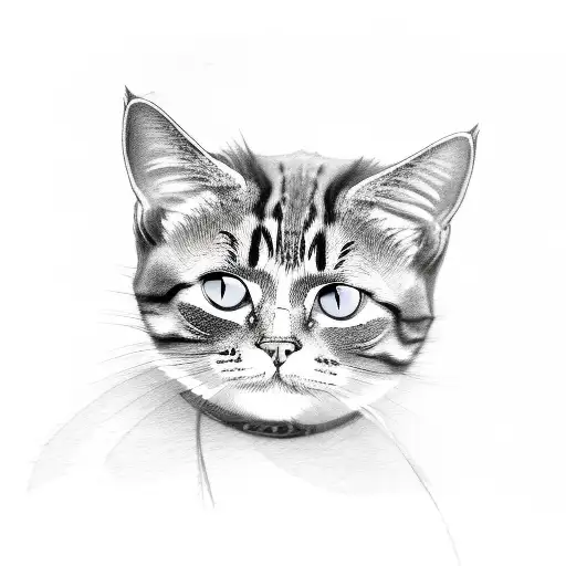 A Sketch-style Portrait Of A Cat Wearing Ballet Shoes