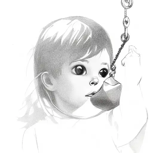 Feather With Swing In Child For Wrist Like Bracelet