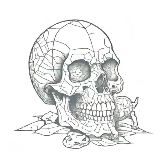 A Skull With A Tortoise Shell Pattern And Gaming Symbols As The Eyes And Mouth