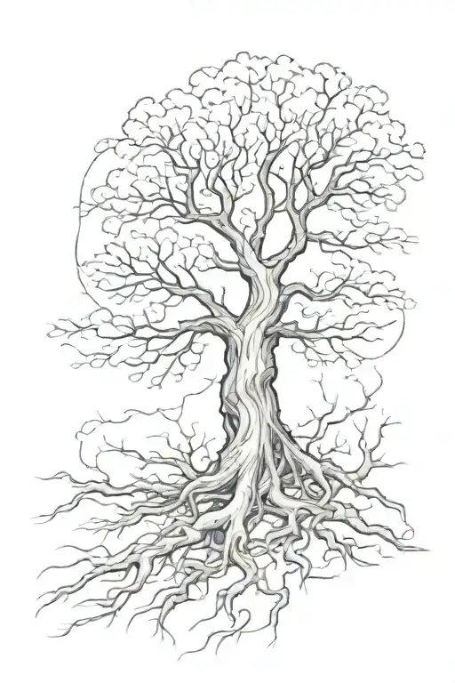 A Tree With Its Roots In A Wound