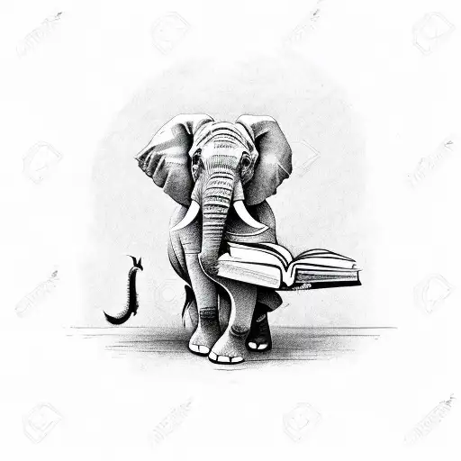 Elephant Reading A Book