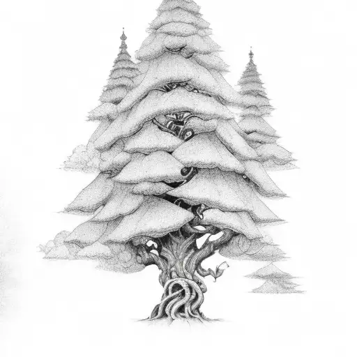 Full Sleeve Of A Bakunawa Scaling A Pine Tree
