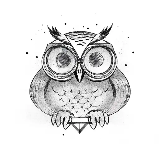 Owl With A Guitar On His Back