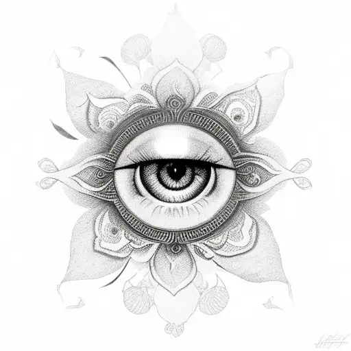An Eye Of Horus With Delicate Floral Patterns