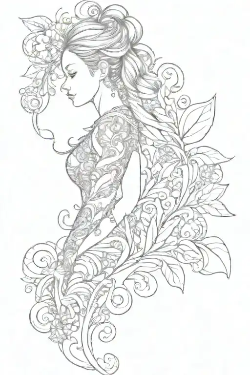 Pattern Ornament Along The Spine Female