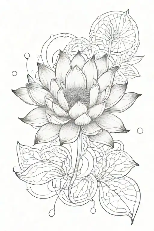 Unalome And Lotus Flower