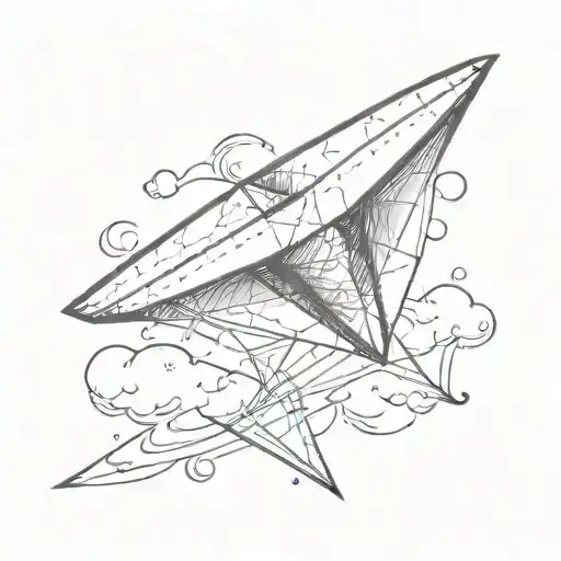 Paper Airplane Flying With A Heart Shape