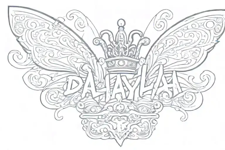 My Daughter Name Dalayha Written In Readable Graffiti Font With A Crown Or Butterfly