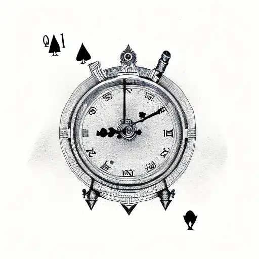 Clock With Spades Full Arm Sleeve