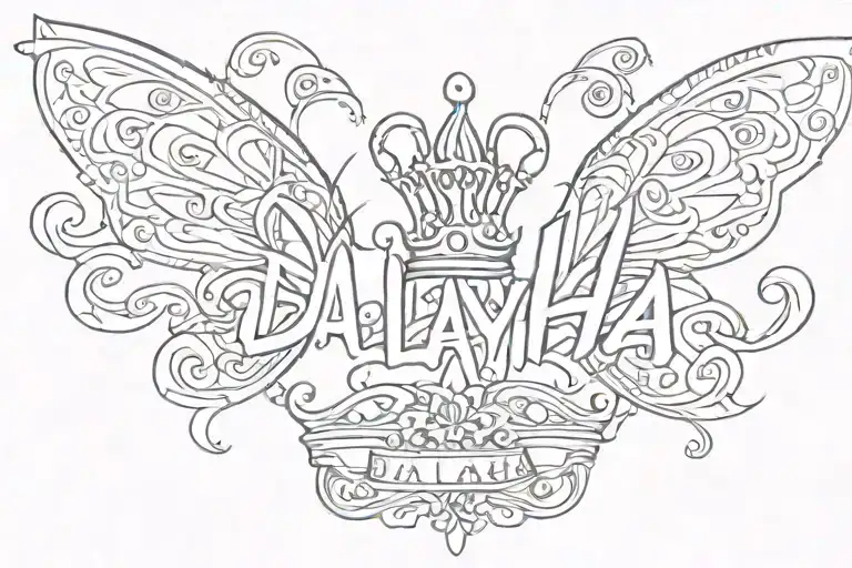 My Daughter Name Dalayha Written In Readable Graffiti Font With A Crown Or Butterfly