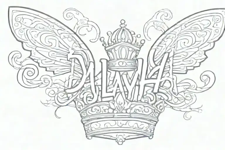My Daughter Name Dalayha Written In Readable Graffiti Font With A Crown Or Butterfly