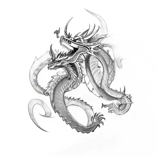 Rune And Dragon On Shoulder