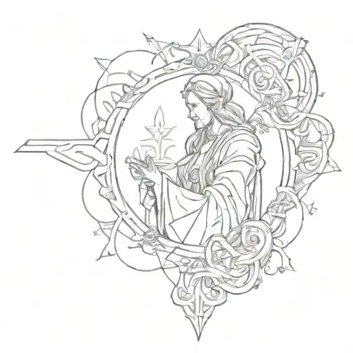 Combine Elements Of Mythology And Catholic Religion To Create A Unique Tattoo Design