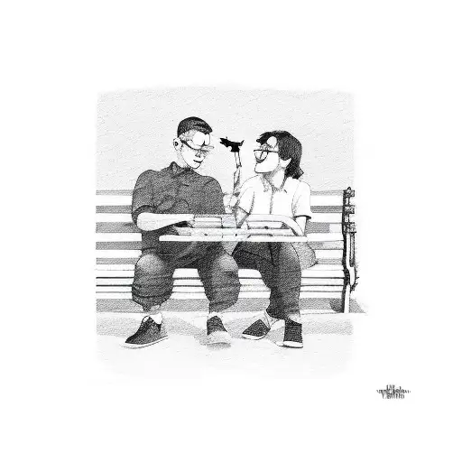 Two Friends In A Bench Smoking Weed An Talking About Life