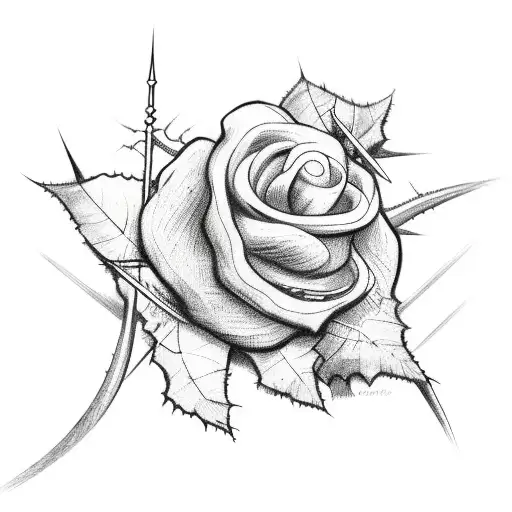 Christian Cross With Bandrool Thorns