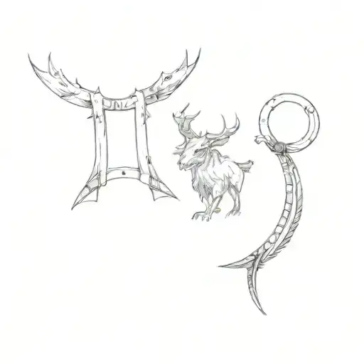 A Mix Zodiac Sign Made Entirely Of Black Grey