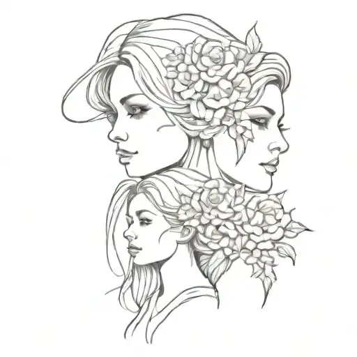 Tattoo For Mother And Daughter Without Flowers And Face