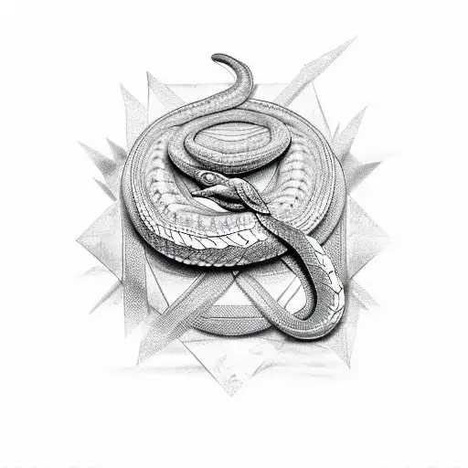 Defensive Snake Wrapped Around Diamond