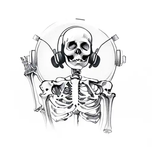 Skeleton Listening To Music