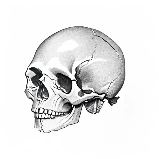 Skull Sitting Listening To Music