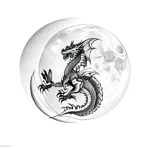 Moon With A Dragon