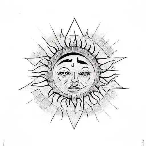 Sun With The Letter A Inside
