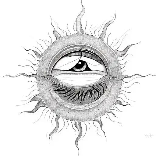 Sun With Eye And Shadows
