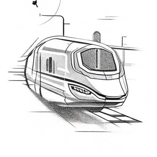 Bullet Train With A Clock Somewhere To Represent Time And Simple Enough To Go On My Finger