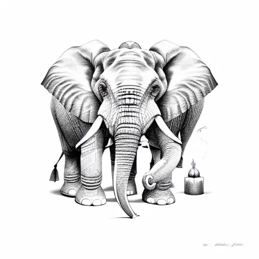 Elephant Holding Candle