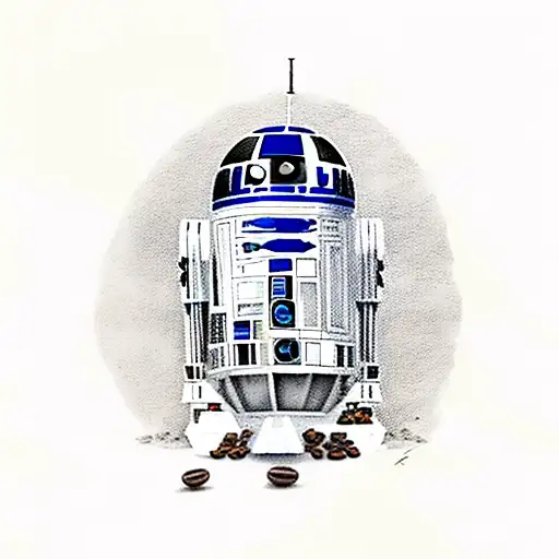 A Star Wars-inspired Doctor's Coat With Coffee Beans And Whisky Bottles As Accessories