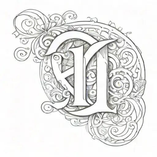 A Tattoo Design Combining The Number 19 And The Letter T In A Creative And Abstract Way