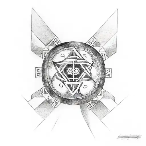 Nordic Tattoo Using Vegvisir And Valknut