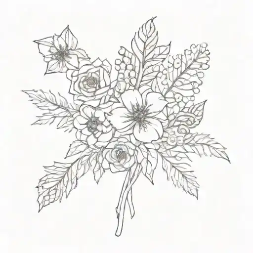 August October January June July Birth Flower Bouquet