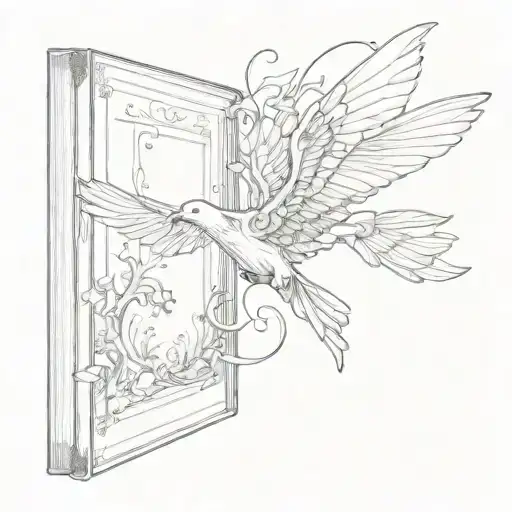 Book Opening To Side Profile Pages Flying Out