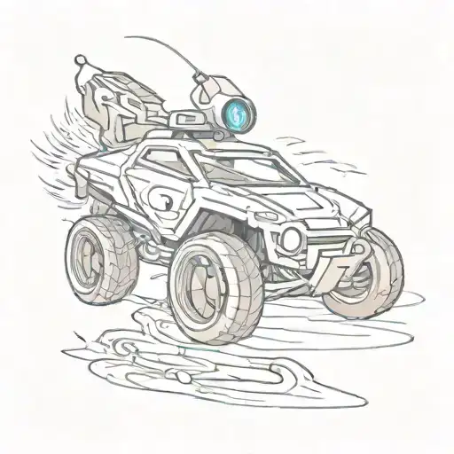 A Rocket League Car With Musical Notes Trailing Behind It