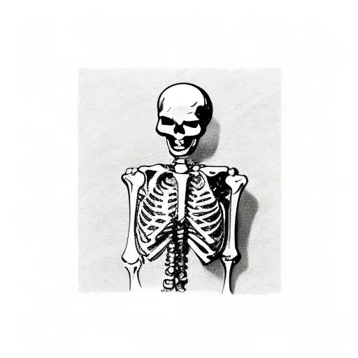 Skeleton Sitting Listening To Music
